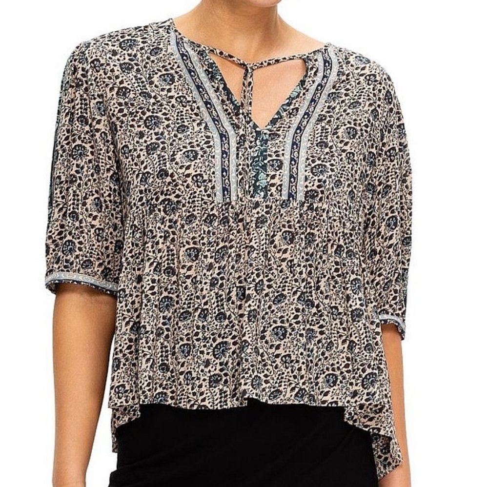 ba&sh Tobias Printed Neck Tie Top Size XS